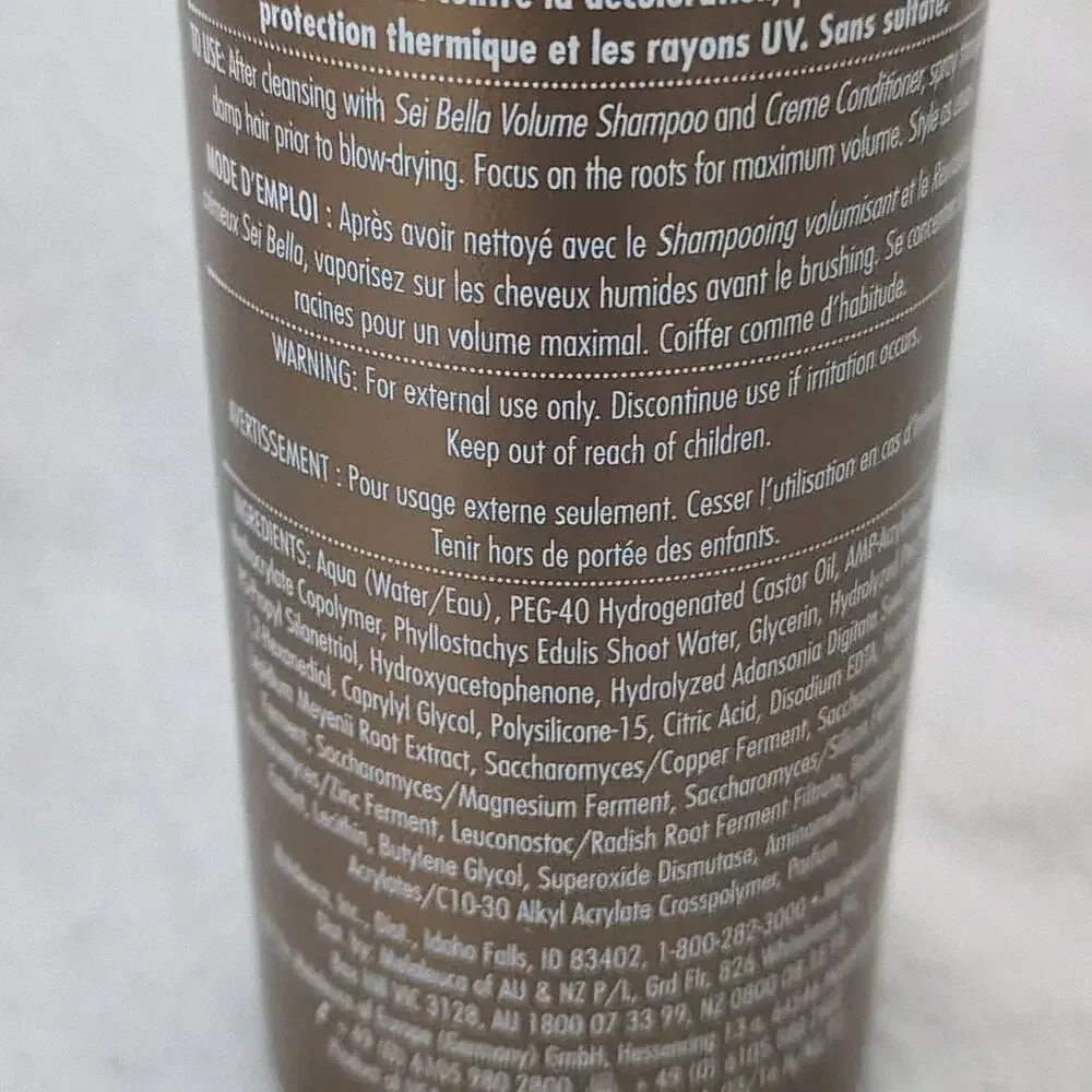 Melaleuca Bella Sei Luxury Daily Treatment Leave in Detangle Smooth Spray 8 Oz